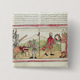 Sitzung von Hernando Cortes und von Montezuma Button
