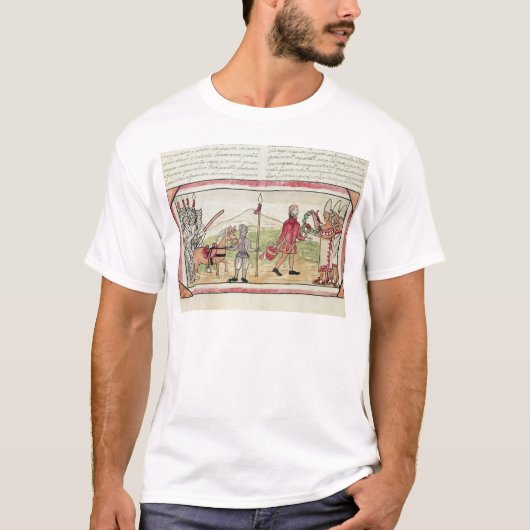 Sitzung von Hernando Cortes und von Montezuma T-Shirt (Vorderseite)