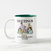 Sitzungs-Büro Humor-Arbeitsplatz-lustige Tasse (Links)