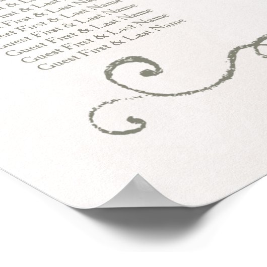 SITZUNGSGEBÜHR 201-250 | Elegante Beauty Wedding Poster (Ecke)