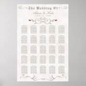 SITZUNGSGEBÜHR 201-250 | Elegante Rote Rose Hochze Poster (Vorne)
