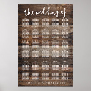 SITZUNGSGEBÜHR 251-300 Rustic Wood Lemon Wedding Poster