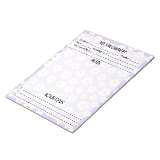 Sitzungshinweise/Zusammenfassung Notepad- Daisy Notizblock (angewinkelt)