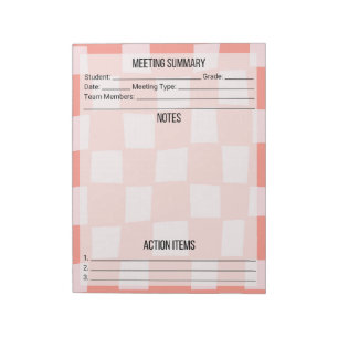 Sitzungshinweise/Zusammenfassung Notepad- Schachbr Notizblock