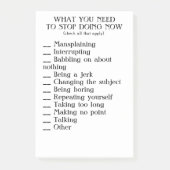 Sitzungsnotizen Post-it Klebezettel (Vorderseite)