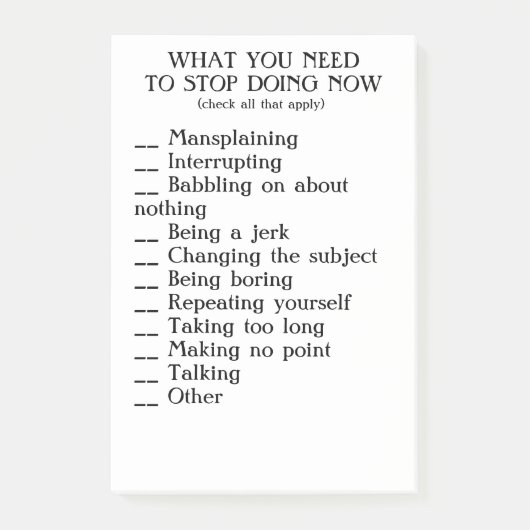 Sitzungsnotizen Post-it Klebezettel (Vorderseite)