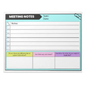 Sitzungsnotizen Sitzungsprotokolle der Lehrkräfte Notizblock (Vorderseite)