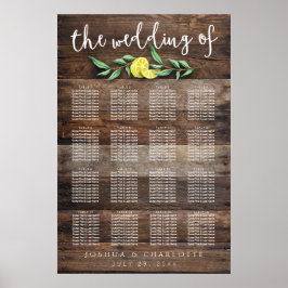 SITZUNGSZEICHEN 121-160 | Rustic Wood Lemon Weddin Poster