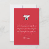 SIUE-Abschlussfeier Dankeskarte (Vorderseite)