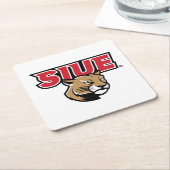 SIUE Cougars Rechteckiger Pappuntersetzer (angewinkelt)