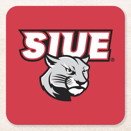 SIUE Cougars Rechteckiger Pappuntersetzer (Vorderseite)