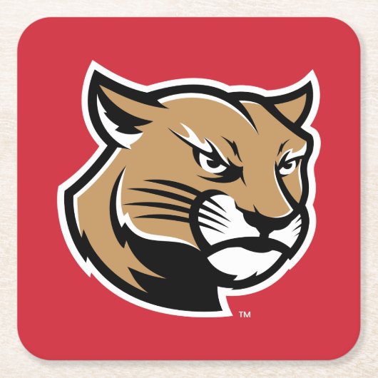 SIUE Cougars Rechteckiger Pappuntersetzer (Vorderseite)