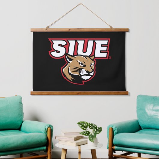 SIUE Cougars Wandteppich Mit Holzrahmen (Wohnzimmer)