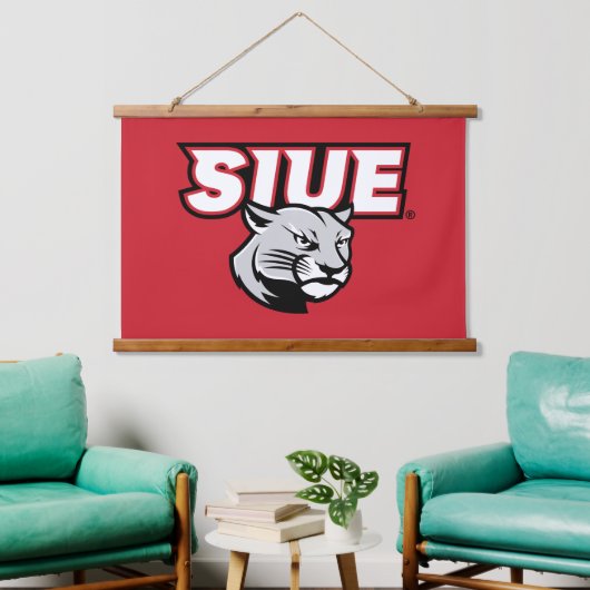 SIUE Cougars Wandteppich Mit Holzrahmen (Wohnzimmer)