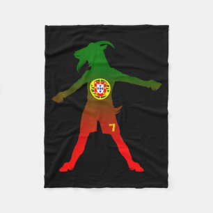 Siuuu Echte Ziege Rtugal Flagge Fußball Männer Fra Fleecedecke