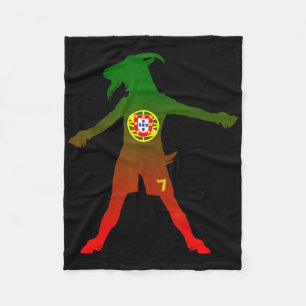 Siuuu Echter Ziegenbock Portugal Flagge Fußball Mä Fleecedecke