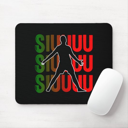 Siuuu Funny Soccer Football Boys Men Women Soccer Mousepad (Mit Mouse)