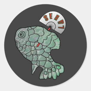 Siuuucky Der SEA-R-7 Fan Fisch-Blasen-Fisch-Parodi Runder Aufkleber
