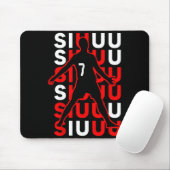 Siuuuu Funny Soccer Present For Soccer Lovers Fan Mousepad (Mit Mouse)
