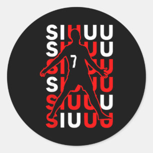 Siuuuu Lustiges Fußballgeschenk für Fußballfans Runder Aufkleber