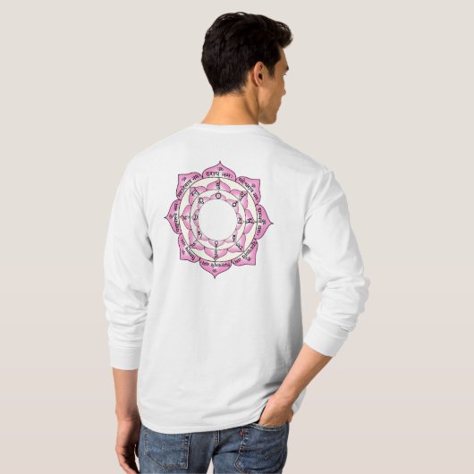 Siva Beschwörungsformel-Mandala T-Shirt (Schwarz voll)