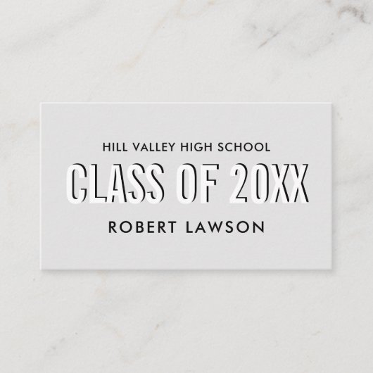 Sivler Gray Class Abschluss Name Social Icon Visitenkarte (Vorderseite)