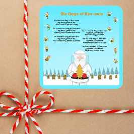 Six Days of Bee-Mas Merry Christmas to an Amazing Quadratischer Aufkleber