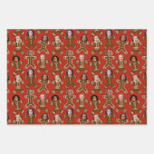 Six Face Gingerbrot People Holiday Geschenkpapier Set (Vorderseite 2)