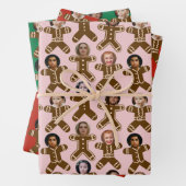 Six Face Gingerbrot People Holiday Geschenkpapier Set (Beispiel)
