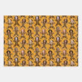 Six Face Gingerbrot People Holiday Geschenkpapier Set (Vorderseite 3)