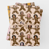 Six Face Gingerbrot People Holiday Geschenkpapier Set (Beispiel)