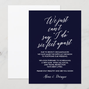Six Feet Apart abgesagte aufgeschobene Hochzeit Einladung