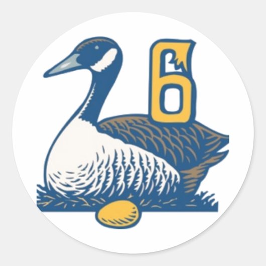 Six Gänse a-Lay Runder Aufkleber (Vorderseite)