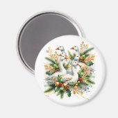 Six Gänse a-Lay | Zwölf Tage Weihnachten Magnet (Vorderseite/Rückseite)