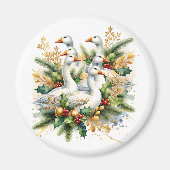 Six Gänse a-Lay | Zwölf Tage Weihnachten Magnet (Vorne)