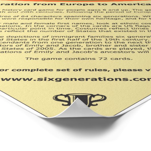 Six Generations Card Game 32" x 32" Playing Board Poster (Ecke)