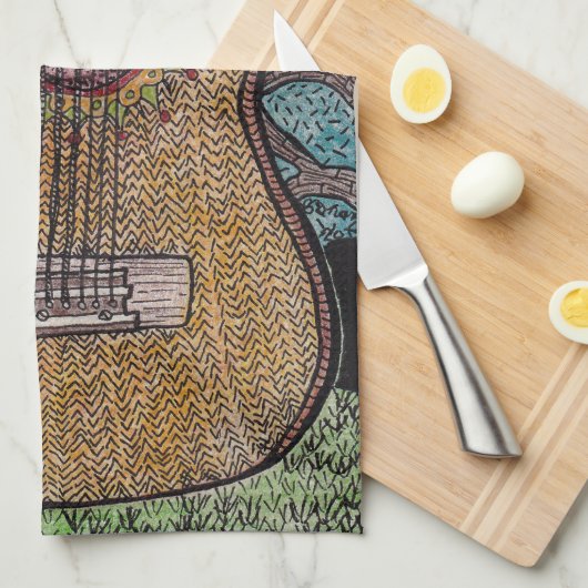 #Six Gitarren-Geschirrtuch-Entwurf Handtuch (Viertel Falte)