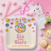 Six Groovy Years Disco Ball 6th Birthday Party Pappteller (Party)
