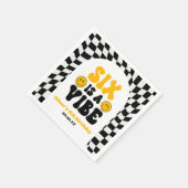 Six Is A Vibe Retro Sixth 6th Birthday Party Serviette (Ecke)