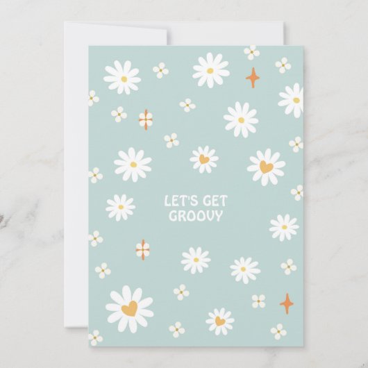 SIX ist ein Vibe Daisy Rainbow Groovy 6. Geburtsta Einladung (Rückseite)