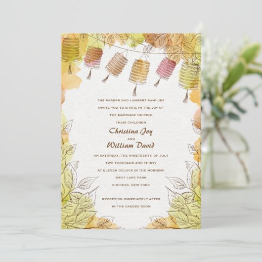 Six Lanterns Invitation Einladung (Stehend Vorderseite)