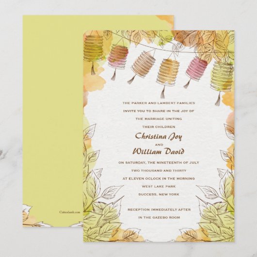 Six Lanterns Invitation Einladung (Vorne/Hinten)