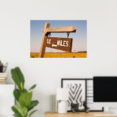 Six Miles Sign auf Tybee Island, Georgien Poster (Heimbüro)