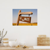 Six Miles Sign auf Tybee Island, Georgien Poster (Küche)