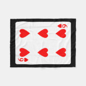 Six Of Hearts Playing Card Valentine Costume Fleecedecke (Vorderseite (Horizontal))