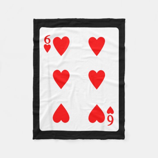 Six Of Hearts Playing Card Valentine Costume Fleecedecke (Vorderseite)