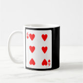 Six Of Hearts Playing Card Valentine Costume Kaffeetasse (Links)