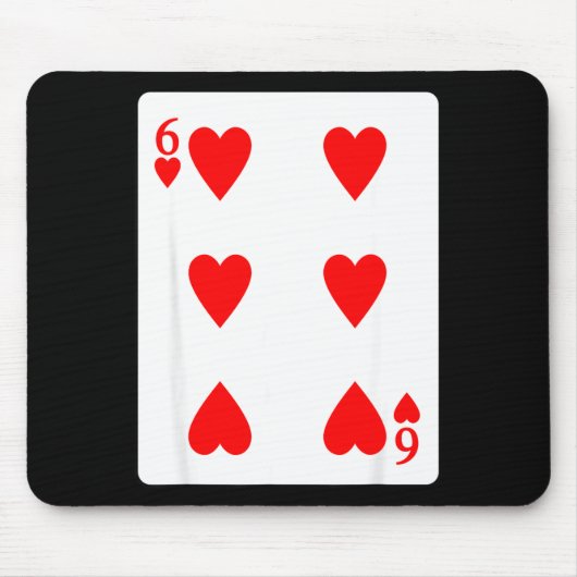 Six Of Hearts Playing Card Valentine Costume Mousepad (Vorne)