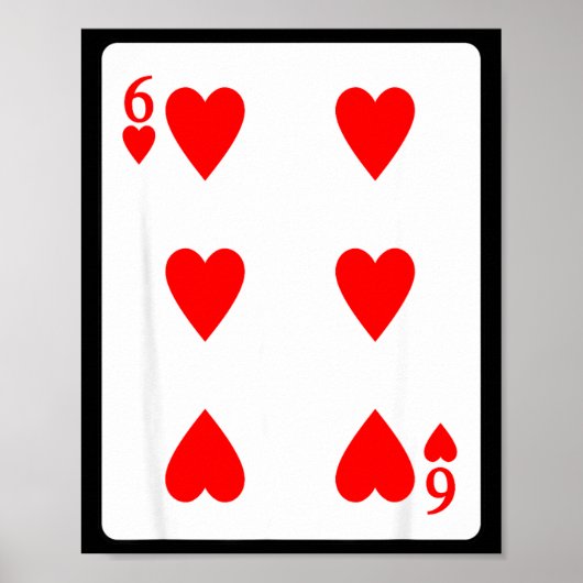 Six Of Hearts Playing Card Valentine Costume  Poster (Vorne)