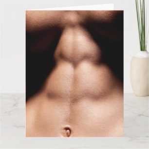 Six Pack Musclescape Hot Typ Grußkarte Karte